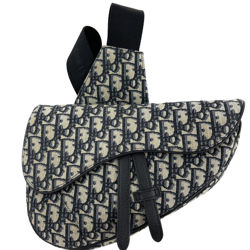 DIOR HOMME Saddle Bag Blue Oblique