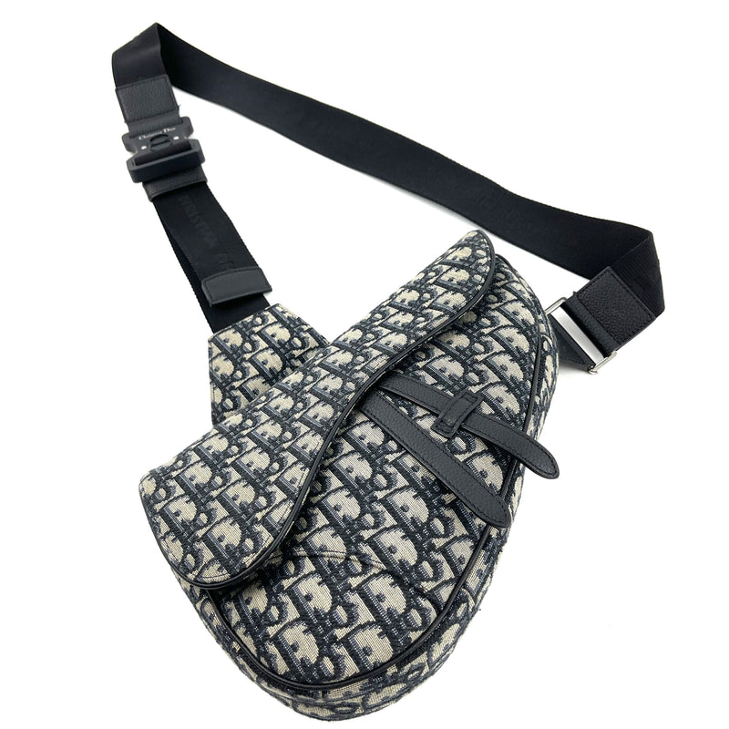DIOR HOMME Saddle Bag Blue Oblique