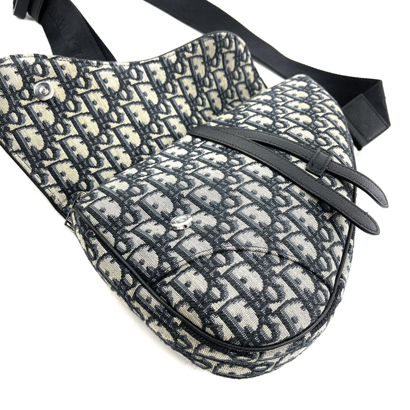 DIOR HOMME Saddle Bag Blue Oblique