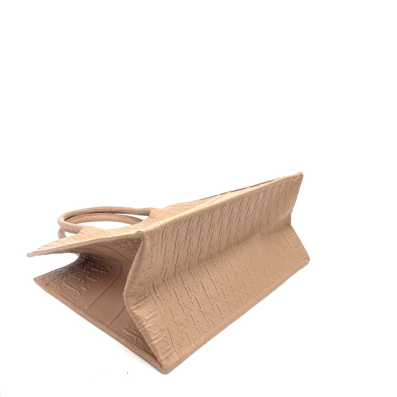 CHRISTIAN DIOR Calfskin Embossed Oblique Small Book Tote
