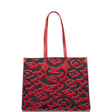 LV Onthego X Uf Black and Tufted Gm Red Monogram Canvas Tote