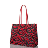 LV Onthego X Uf Black and Tufted Gm Red Monogram Canvas Tote