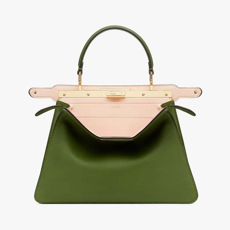 PEEKABOO ISEEU MEDIUM Green Leather Bag