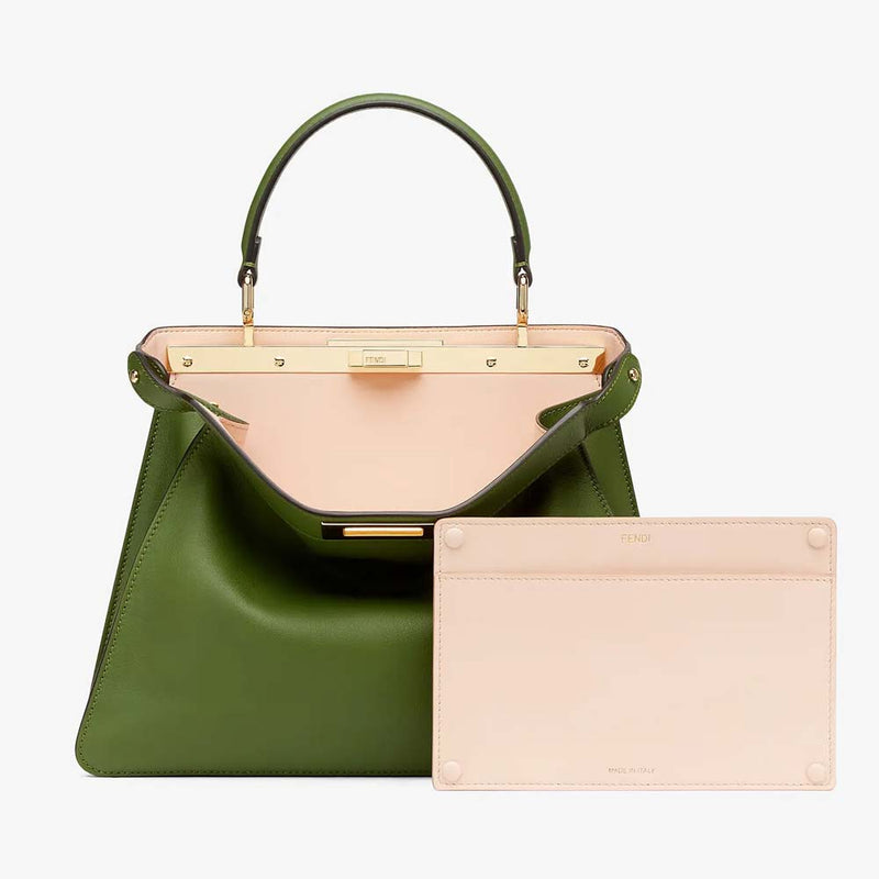 PEEKABOO ISEEU MEDIUM Green Leather Bag