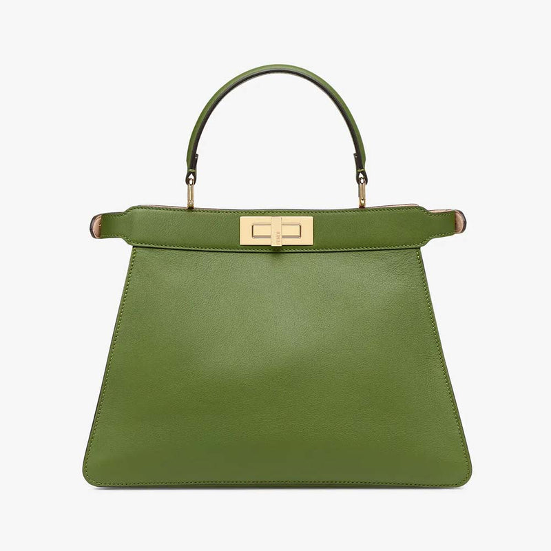 PEEKABOO ISEEU MEDIUM Green Leather Bag