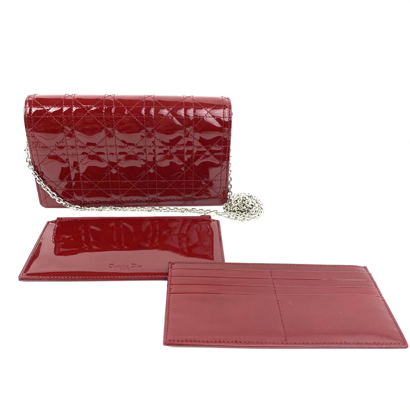 CHRISTIAN DIOR  Lady Dior Pouch Red Patent