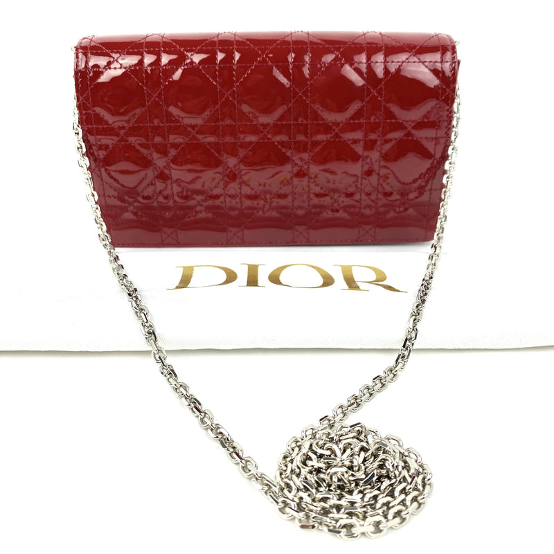 CHRISTIAN DIOR  Lady Dior Pouch Red Patent