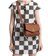 LOUIS VUITTON Oxford Luxury Lockme Crossbody Bag Brown