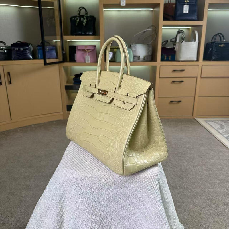 Hermes Trench Matte Alligator Birkin 30cm Palladium Hardware