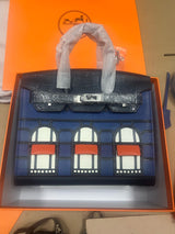 Hermes Bleu Sac Birkin Faubourg 20cm Palladium Hardware