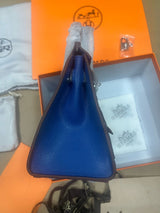 Hermes Bleu Sac Birkin Faubourg 20cm Palladium Hardware