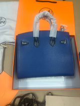 Hermes Bleu Sac Birkin Faubourg 20cm Palladium Hardware