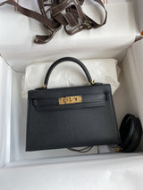 Hermes Mini Kelly 20 Epsom Black