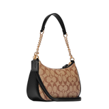 COACH Signature Teri Shoulder Bag with Chain Strap