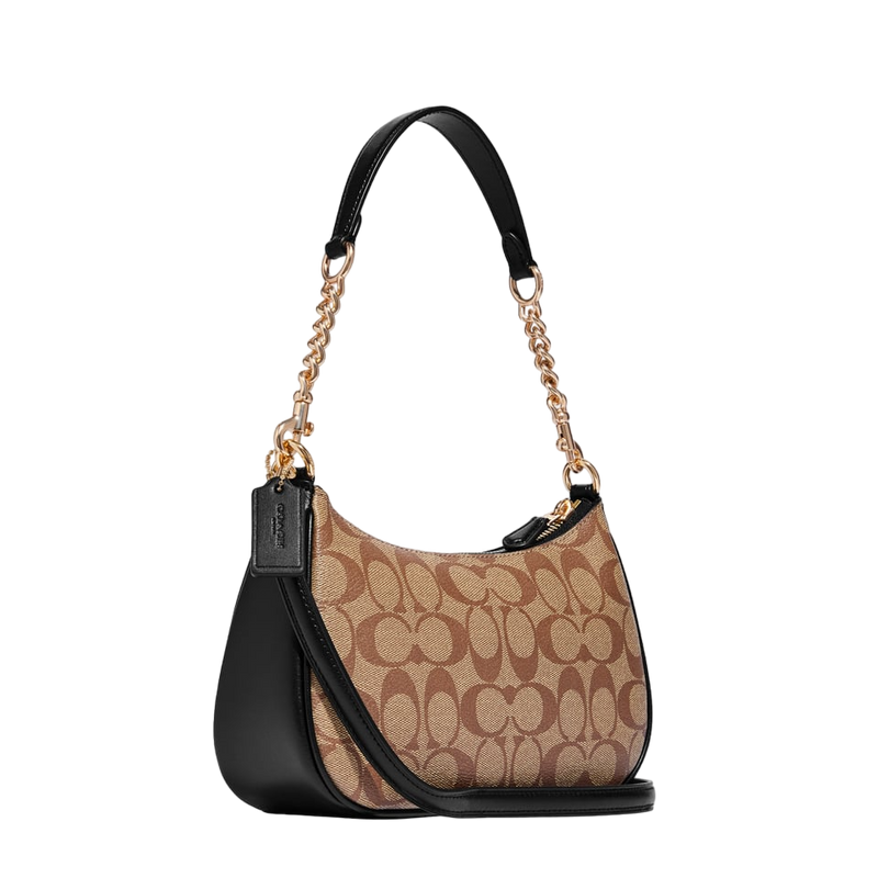 COACH Signature Teri Shoulder Bag with Chain Strap