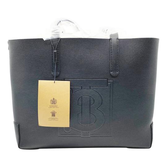 Burberry Embossed Monogram Black Leather Tote
