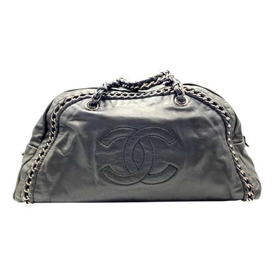 Chanel Bowling Smooth Calfskin Large Luxe Ligne Bowler Black Leather Shoulder Bag
