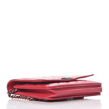 Chanel Boy Wallet on Chain Calfskin Quilted Woc Red Leather Shoulder Bag