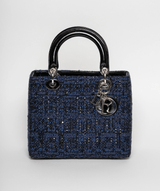 Christian Dior Blue Tweed and Patent Lady Dior Bag - Cap N Wrap