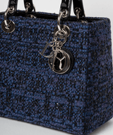 Christian Dior Blue Tweed and Patent Lady Dior Bag - Cap N Wrap