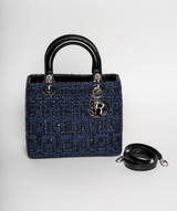 Christian Dior Blue Tweed and Patent Lady Dior Bag - Cap N Wrap