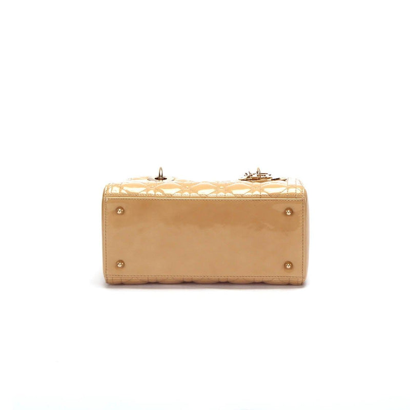 Christian Dior Beige Medium Patent Leather Lady Dior - RCL1179 - Cap N Wrap
