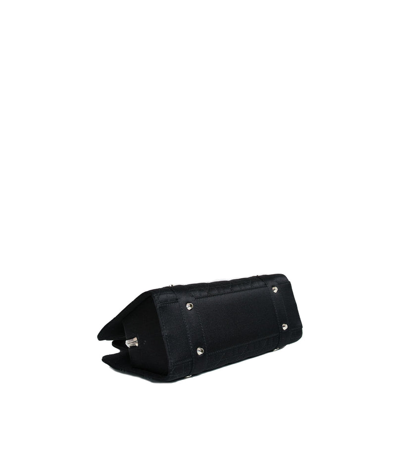Christian Dior Black Cannage Top Handle Bag GHW  AGL1036 - Cap N Wrap