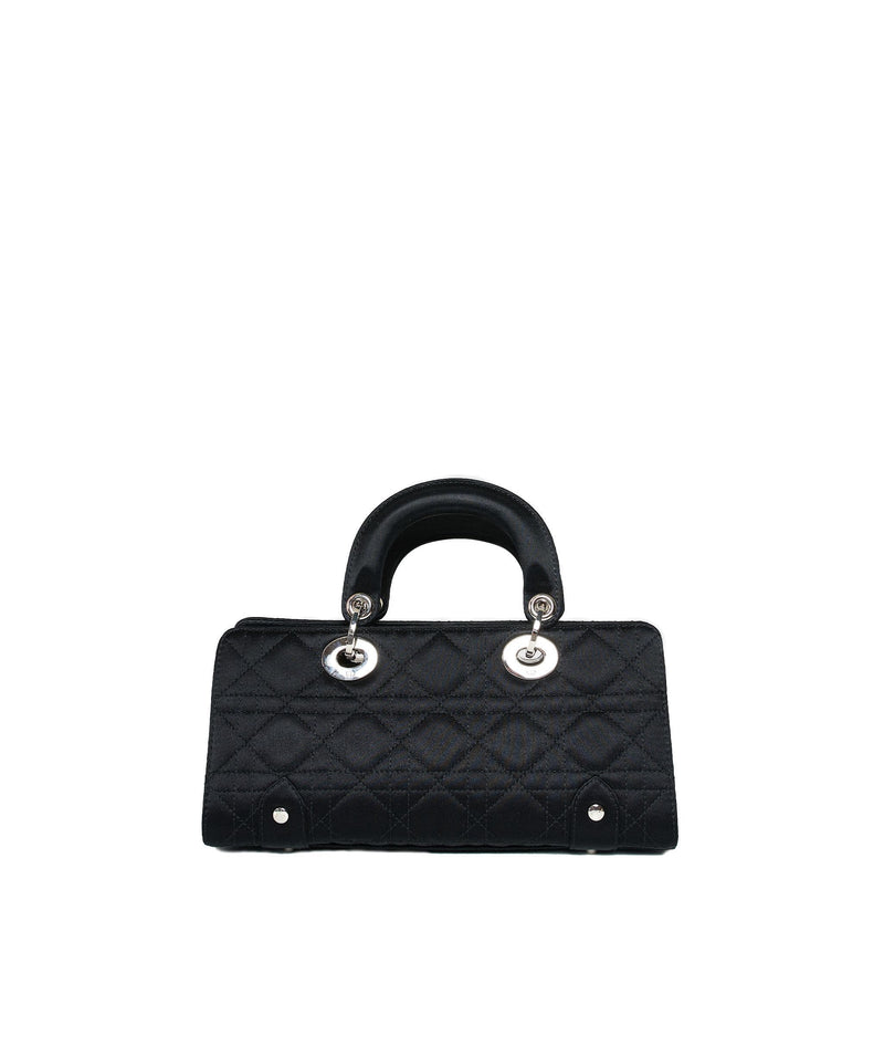 Christian Dior Black Cannage Top Handle Bag GHW  AGL1036 - Cap N Wrap