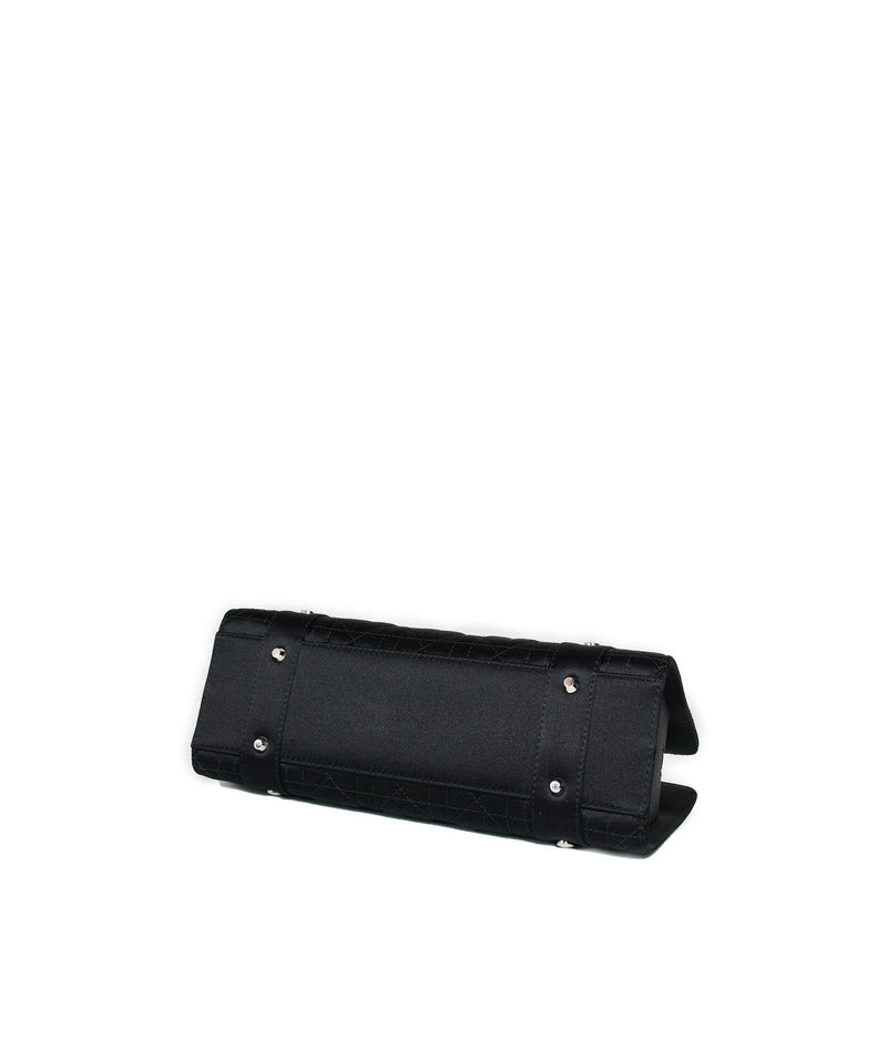 Christian Dior Black Cannage Top Handle Bag GHW  AGL1036 - Cap N Wrap
