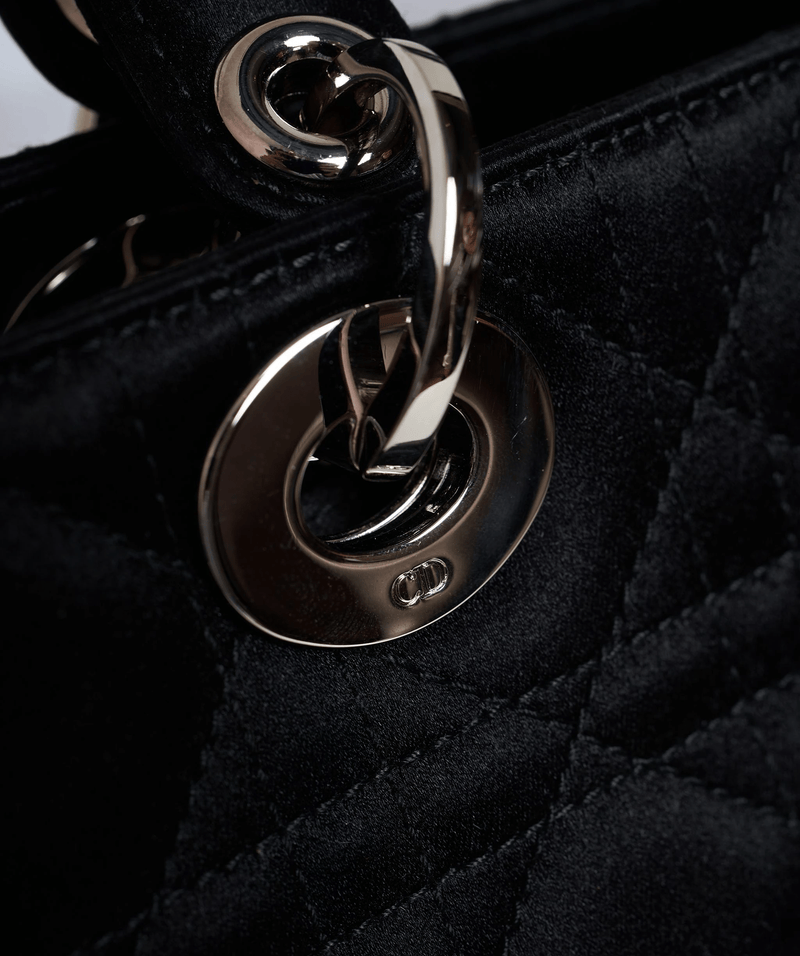 Christian Dior Black Cannage Top Handle Bag GHW  AGL1036 - Cap N Wrap