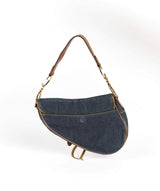 Christian Dior Blue Denim Saddle Bag GHW - Cap N Wrap