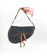 Christian Dior Blue Denim Saddle Bag GHW - Cap N Wrap