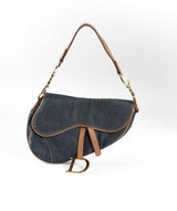 Christian Dior Blue Denim Saddle Bag GHW - Cap N Wrap