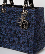 Christian Dior Blue Tweed and Patent Lady Dior Bag - Cap N Wrap