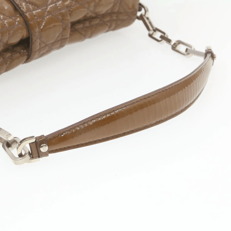 CHRISTIAN DIOR Canage Shoulder Bag Patent Leather Brown Auth rd1612 - Cap N Wrap
