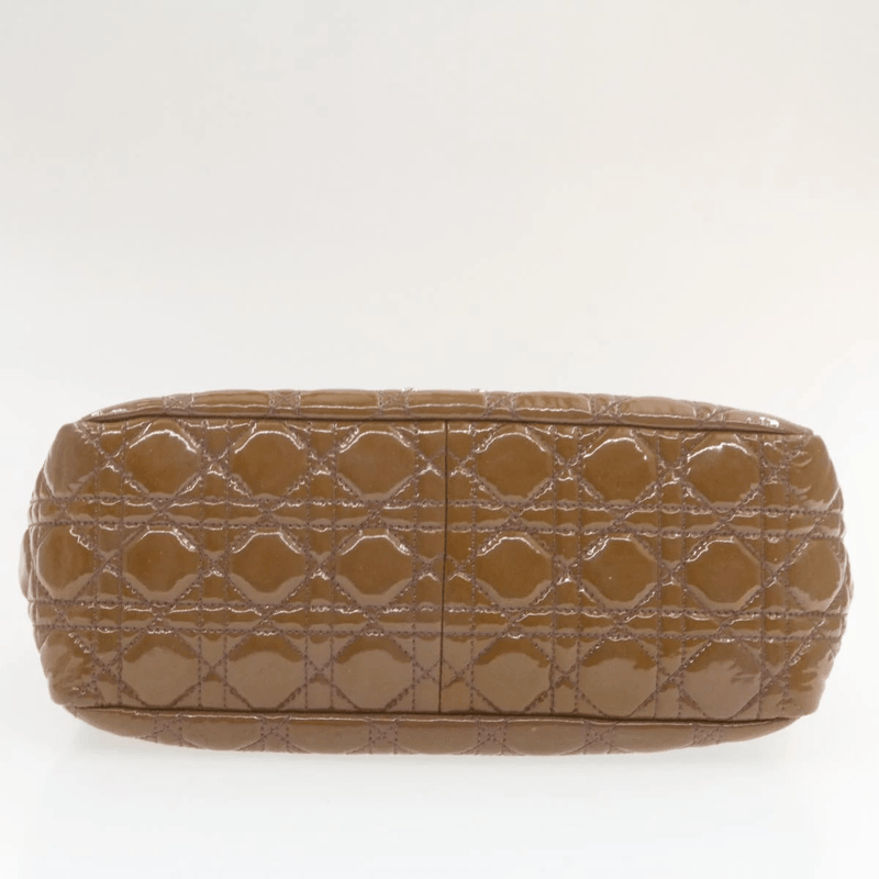 CHRISTIAN DIOR Canage Shoulder Bag Patent Leather Brown Auth rd1612 - Cap N Wrap