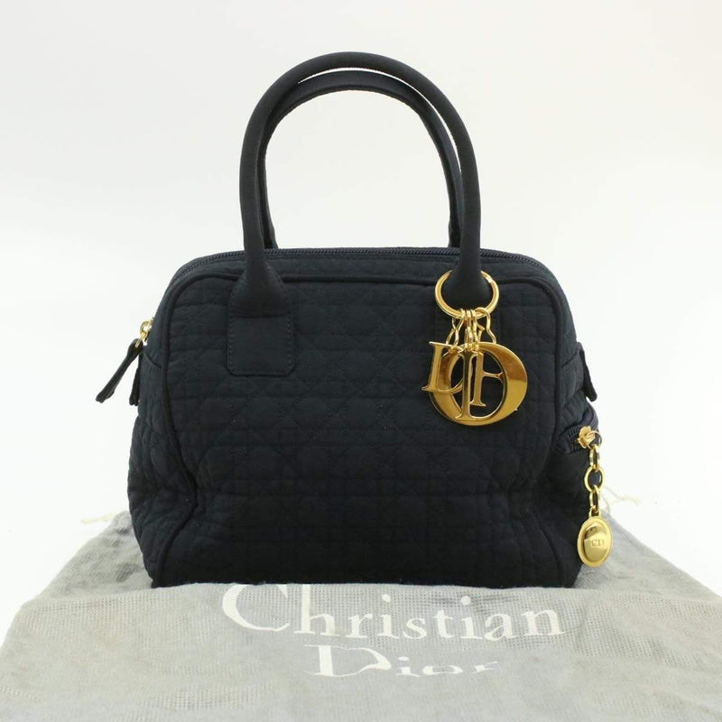 CHRISTIAN DIOR Cannage Hand Bag Black Nylon - Cap N Wrap