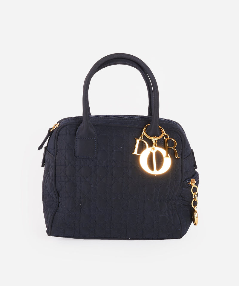 CHRISTIAN DIOR Cannage Hand Bag Black Nylon - Cap N Wrap