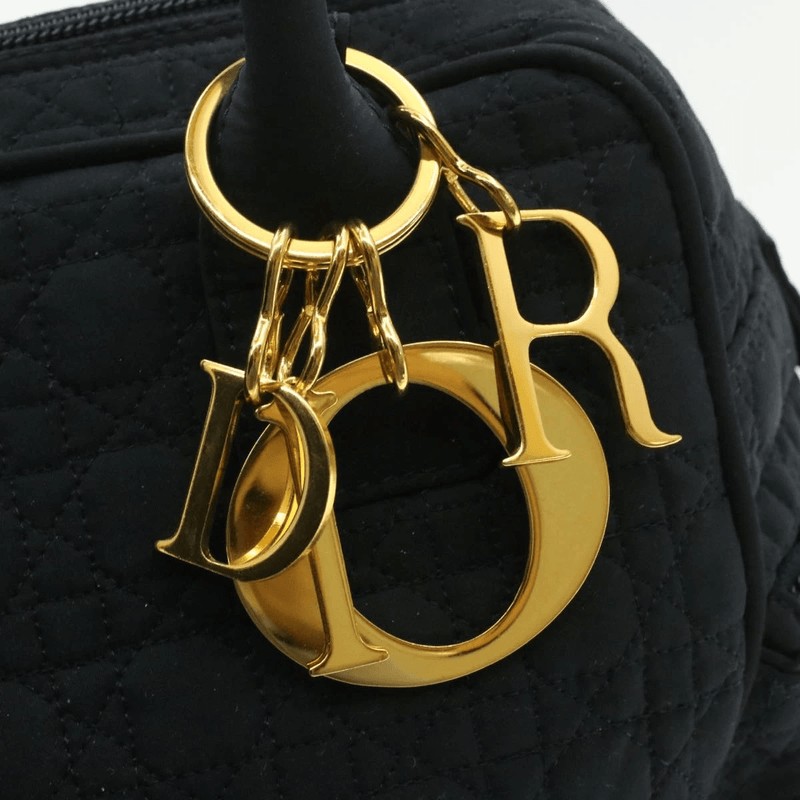 CHRISTIAN DIOR Cannage Hand Bag Black Nylon - Cap N Wrap