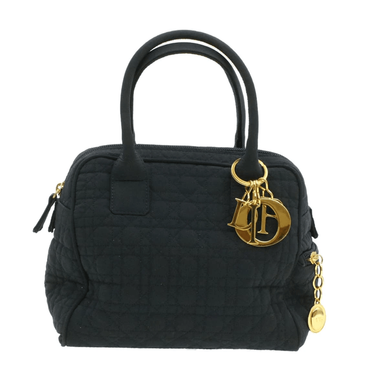 CHRISTIAN DIOR Cannage Hand Bag Black Nylon - Cap N Wrap