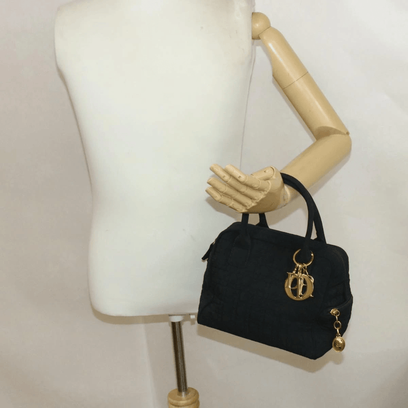 CHRISTIAN DIOR Cannage Hand Bag Black Nylon - Cap N Wrap