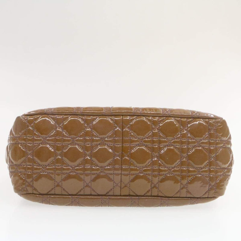 CHRISTIAN DIOR Canage Shoulder Bag Patent Leather Brown Auth rd1612 - Cap N Wrap
