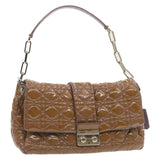 CHRISTIAN DIOR Canage Shoulder Bag Patent Leather Brown Auth rd1612 - Cap N Wrap
