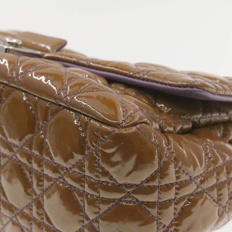 CHRISTIAN DIOR Canage Shoulder Bag Patent Leather Brown Auth rd1612 - Cap N Wrap