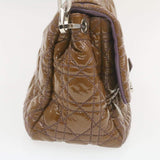 CHRISTIAN DIOR Canage Shoulder Bag Patent Leather Brown Auth rd1612 - Cap N Wrap