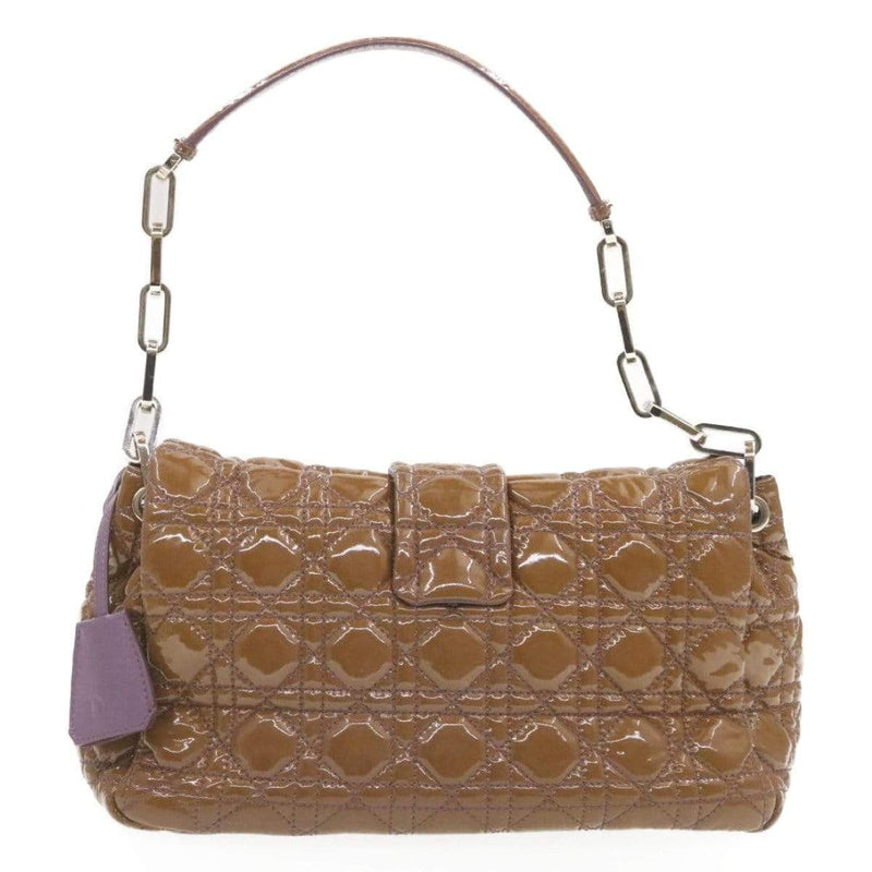 CHRISTIAN DIOR Canage Shoulder Bag Patent Leather Brown Auth rd1612 - Cap N Wrap
