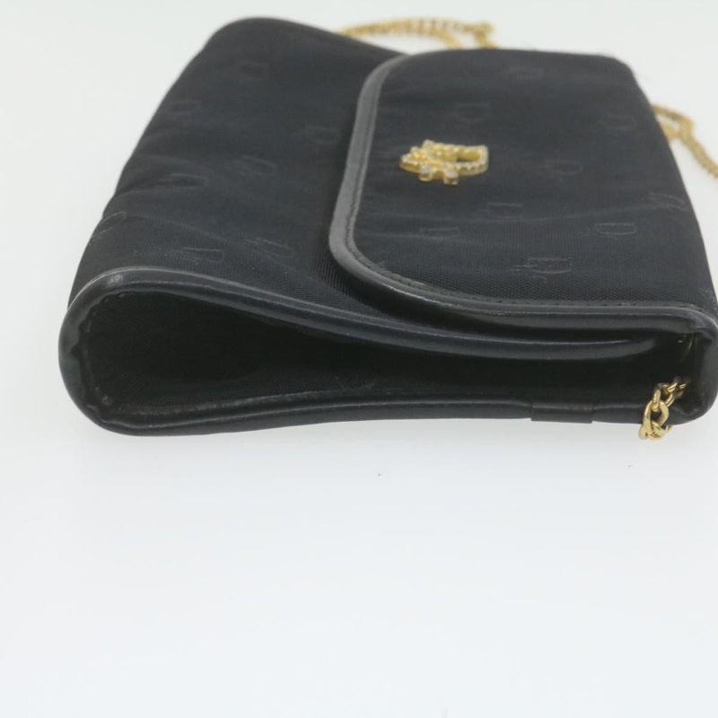 CHRISTIAN DIOR Chain Shoulder Bag Black Canvas Auth 21499 MW2753 - Cap N Wrap