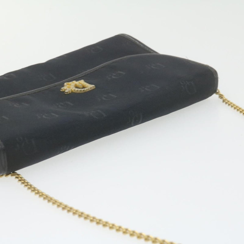 CHRISTIAN DIOR Chain Shoulder Bag Black Canvas Auth 21499 MW2753 - Cap N Wrap