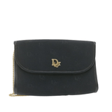 CHRISTIAN DIOR Chain Shoulder Bag Black Canvas Auth 21499 MW2753 - Cap N Wrap