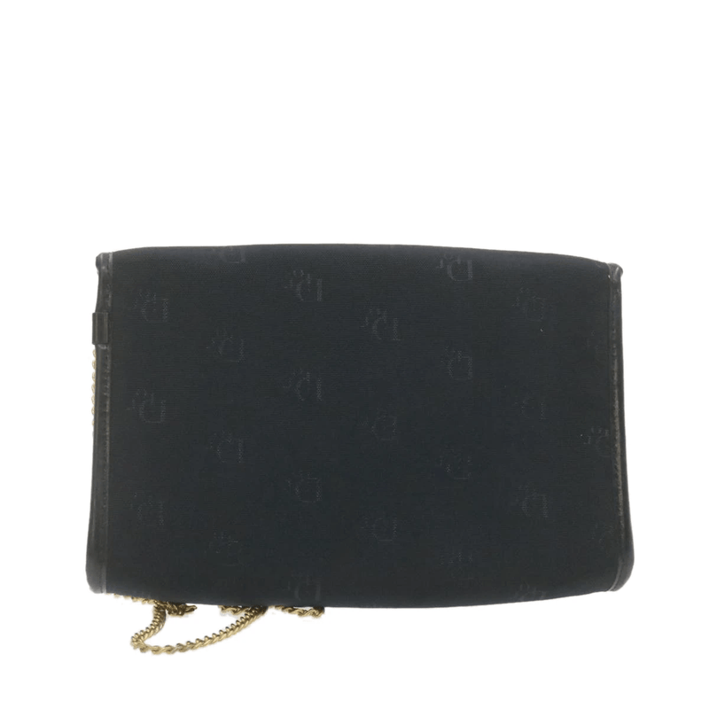 CHRISTIAN DIOR Chain Shoulder Bag Black Canvas Auth 21499 MW2753 - Cap N Wrap